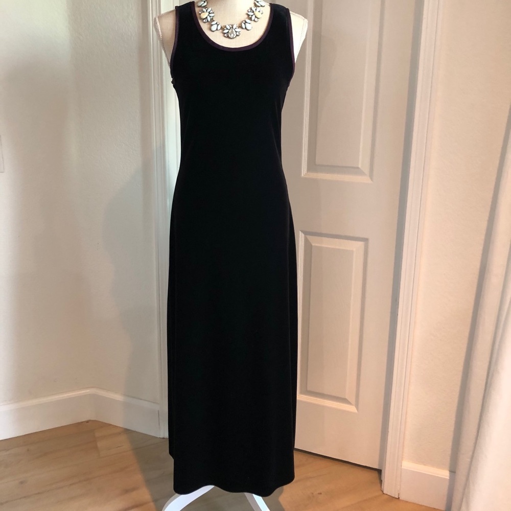Carole Little Deep Burgundy Velvet Dress Vintage 1990's